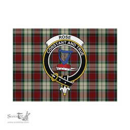 Scottish Rose White Dress Tartan Flag with Family Crest - Tartan Garden Flag Scottish Plaid Tartan Plaid - ScotsTee - scotstee.com