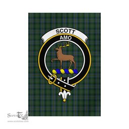 Scottish Scott Hunting Tartan Flag with Family Crest - Tartan Garden Flag Scottish Plaid Tartan Plaid - ScotsTee - scotstee.com