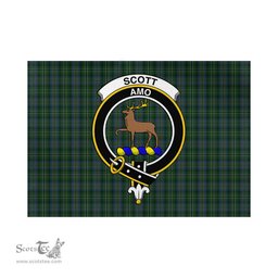 Scottish Scott Hunting Tartan Flag with Family Crest - Tartan Garden Flag Scottish Plaid Tartan Plaid - ScotsTee - scotstee.com