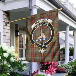 Scottish Muirhead Old Tartan Flag with Family Crest - Tartan Garden Flag Scottish Plaid Tartan Plaid - ScotsTee - scotstee.com
