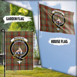 Scottish Muirhead Old Tartan Flag with Family Crest - Tartan Garden Flag Scottish Plaid Tartan Plaid - ScotsTee - scotstee.com