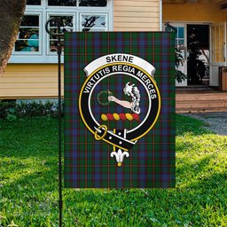 Scottish Skene Tartan Flag with Family Crest - Tartan Garden Flag Scottish Plaid Tartan Plaid - ScotsTee - scotstee.com
