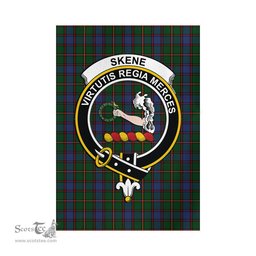 Scottish Skene Tartan Flag with Family Crest - Tartan Garden Flag Scottish Plaid Tartan Plaid - ScotsTee - scotstee.com