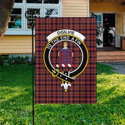 Scottish Ogilvie (Ogilvy) Tartan Flag with Family Crest - Tartan Garden Flag Scottish Plaid Tartan Plaid - ScotsTee - scotstee.com