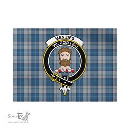 Scottish Menzies Dress Blue and White Tartan Flag with Family Crest - Tartan Garden Flag Scottish Plaid Tartan Plaid - ScotsTee - scotstee.com