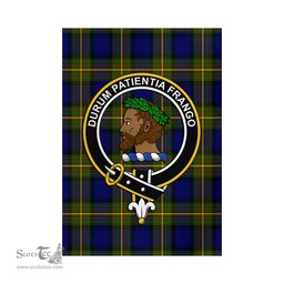 Scottish Moore Tartan Flag with Family Crest - Tartan Garden Flag Scottish Plaid Tartan Plaid - ScotsTee - scotstee.com