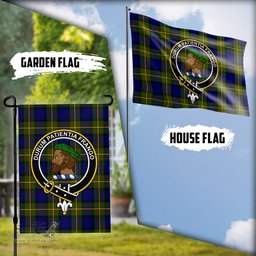 Scottish Moore Tartan Flag with Family Crest - Tartan Garden Flag Scottish Plaid Tartan Plaid - ScotsTee - scotstee.com