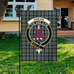 Scottish Ogilvie (Ogilvy) Hunting Tartan Flag with Family Crest - Tartan Garden Flag Scottish Plaid Tartan Plaid - ScotsTee - scotstee.com