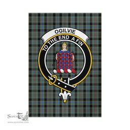 Scottish Ogilvie (Ogilvy) Hunting Tartan Flag with Family Crest - Tartan Garden Flag Scottish Plaid Tartan Plaid - ScotsTee - scotstee.com