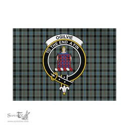 Scottish Ogilvie (Ogilvy) Hunting Tartan Flag with Family Crest - Tartan Garden Flag Scottish Plaid Tartan Plaid - ScotsTee - scotstee.com