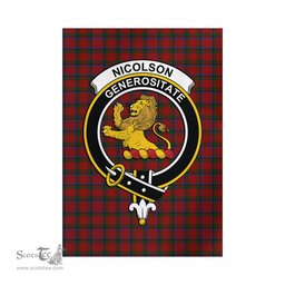 Scottish Nicolson Tartan Flag with Family Crest - Tartan Garden Flag Scottish Plaid Tartan Plaid - ScotsTee - scotstee.com