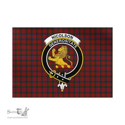 Scottish Nicolson Tartan Flag with Family Crest - Tartan Garden Flag Scottish Plaid Tartan Plaid - ScotsTee - scotstee.com