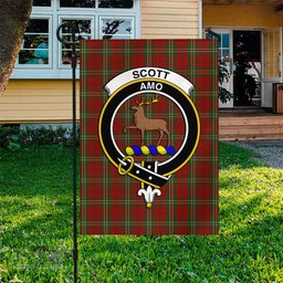 Scottish Scott Tartan Flag with Family Crest - Tartan Garden Flag Scottish Plaid Tartan Plaid - ScotsTee - scotstee.com