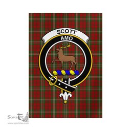 Scottish Scott Tartan Flag with Family Crest - Tartan Garden Flag Scottish Plaid Tartan Plaid - ScotsTee - scotstee.com