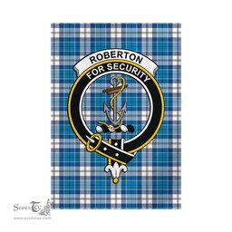 Scottish Roberton Tartan Flag with Family Crest - Tartan Garden Flag Scottish Plaid Tartan Plaid - ScotsTee - scotstee.com