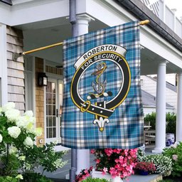 Scottish Roberton Tartan Flag with Family Crest - Tartan Garden Flag Scottish Plaid Tartan Plaid - ScotsTee - scotstee.com