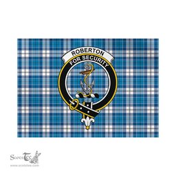 Scottish Roberton Tartan Flag with Family Crest - Tartan Garden Flag Scottish Plaid Tartan Plaid - ScotsTee - scotstee.com