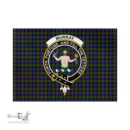 Scottish Murray of Atholl Modern Tartan Flag with Family Crest - Tartan Garden Flag Scottish Plaid Tartan Plaid - ScotsTee - scotstee.com