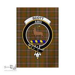 Scottish Scott Brown Modern Tartan Flag with Family Crest - Tartan Garden Flag Scottish Plaid Tartan Plaid - ScotsTee - scotstee.com