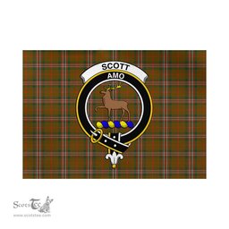 Scottish Scott Brown Modern Tartan Flag with Family Crest - Tartan Garden Flag Scottish Plaid Tartan Plaid - ScotsTee - scotstee.com