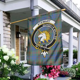 Scottish Stewart of Appin Hunting Ancient Tartan Flag with Family Crest - Tartan Garden Flag Scottish Plaid Tartan Plaid - ScotsTee - scotstee.com