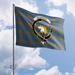 Scottish Stewart of Appin Hunting Ancient Tartan Flag with Family Crest - Tartan Garden Flag Scottish Plaid Tartan Plaid - ScotsTee - scotstee.com