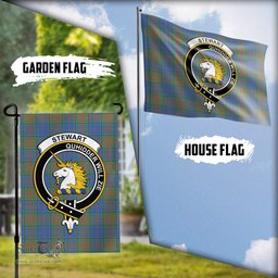 Scottish Stewart of Appin Hunting Ancient Tartan Flag with Family Crest - Tartan Garden Flag Scottish Plaid Tartan Plaid - ScotsTee - scotstee.com