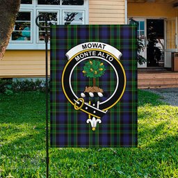 Scottish Mowat Tartan Flag with Family Crest - Tartan Garden Flag Scottish Plaid Tartan Plaid - ScotsTee - scotstee.com