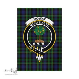 Scottish Mowat Tartan Flag with Family Crest - Tartan Garden Flag Scottish Plaid Tartan Plaid - ScotsTee - scotstee.com