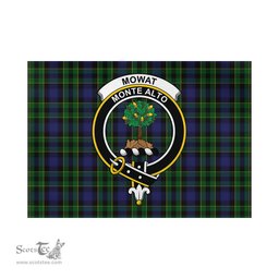 Scottish Mowat Tartan Flag with Family Crest - Tartan Garden Flag Scottish Plaid Tartan Plaid - ScotsTee - scotstee.com