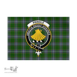 Scottish Pringle Tartan Flag with Family Crest - Tartan Garden Flag Scottish Plaid Tartan Plaid - ScotsTee - scotstee.com