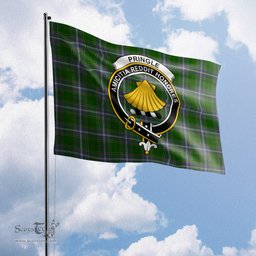 Scottish Pringle Tartan Flag with Family Crest - Tartan Garden Flag Scottish Plaid Tartan Plaid - ScotsTee - scotstee.com