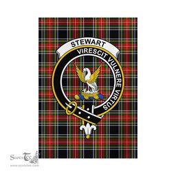 Scottish Stewart Black Tartan Flag with Family Crest - Tartan Garden Flag Scottish Plaid Tartan Plaid - ScotsTee - scotstee.com