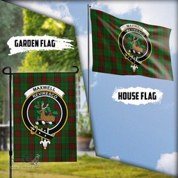 Scottish Maxwell Hunting Tartan Flag with Family Crest - Tartan Garden Flag Scottish Plaid Tartan Plaid - ScotsTee - scotstee.com
