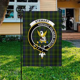 Scottish Stewart Hunting Tartan Flag with Family Crest - Tartan Garden Flag Scottish Plaid Tartan Plaid - ScotsTee - scotstee.com