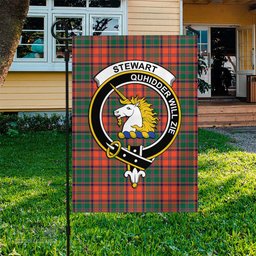 Scottish Stewart of Appin Ancient Tartan Flag with Family Crest - Tartan Garden Flag Scottish Plaid Tartan Plaid - ScotsTee - scotstee.com