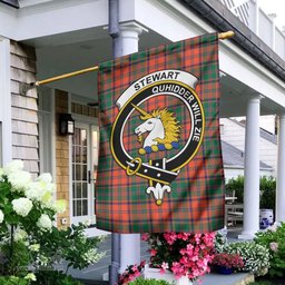 Scottish Stewart of Appin Ancient Tartan Flag with Family Crest - Tartan Garden Flag Scottish Plaid Tartan Plaid - ScotsTee - scotstee.com