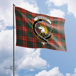 Scottish Stewart of Appin Ancient Tartan Flag with Family Crest - Tartan Garden Flag Scottish Plaid Tartan Plaid - ScotsTee - scotstee.com
