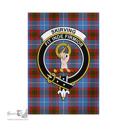 Scottish Skirving Tartan Flag with Family Crest - Tartan Garden Flag Scottish Plaid Tartan Plaid - ScotsTee - scotstee.com