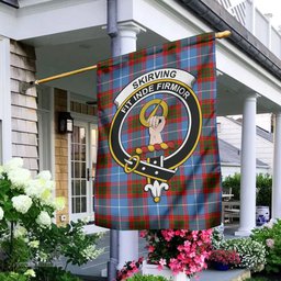 Scottish Skirving Tartan Flag with Family Crest - Tartan Garden Flag Scottish Plaid Tartan Plaid - ScotsTee - scotstee.com