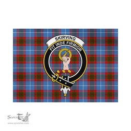 Scottish Skirving Tartan Flag with Family Crest - Tartan Garden Flag Scottish Plaid Tartan Plaid - ScotsTee - scotstee.com