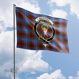 Scottish Skirving Tartan Flag with Family Crest - Tartan Garden Flag Scottish Plaid Tartan Plaid - ScotsTee - scotstee.com