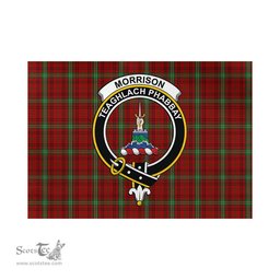 Scottish Morrison Tartan Flag with Family Crest - Tartan Garden Flag Scottish Plaid Tartan Plaid - ScotsTee - scotstee.com