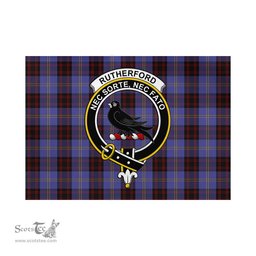 Scottish Rutherford Tartan Flag with Family Crest - Tartan Garden Flag Scottish Plaid Tartan Plaid - ScotsTee - scotstee.com