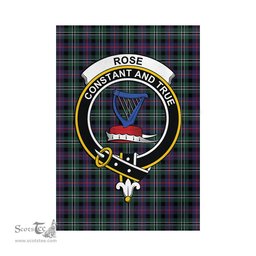 Scottish Rose Hunting Modern Tartan Flag with Family Crest - Tartan Garden Flag Scottish Plaid Tartan Plaid - ScotsTee - scotstee.com