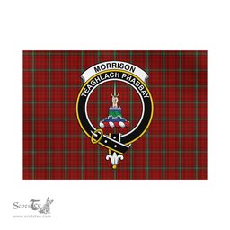 Scottish Morrison Ancient Tartan Flag with Family Crest - Tartan Garden Flag Scottish Plaid Tartan Plaid - ScotsTee - scotstee.com