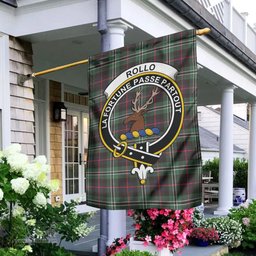 Scottish Rollo Hunting Tartan Flag with Family Crest - Tartan Garden Flag Scottish Plaid Tartan Plaid - ScotsTee - scotstee.com