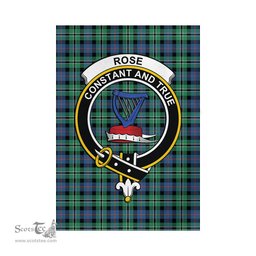 Scottish Rose Hunting Ancient Tartan Flag with Family Crest - Tartan Garden Flag Scottish Plaid Tartan Plaid - ScotsTee - scotstee.com