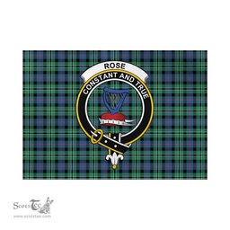 Scottish Rose Hunting Ancient Tartan Flag with Family Crest - Tartan Garden Flag Scottish Plaid Tartan Plaid - ScotsTee - scotstee.com