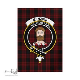 Scottish Menzies Hunting Tartan Flag with Family Crest - Tartan Garden Flag Scottish Plaid Tartan Plaid - ScotsTee - scotstee.com